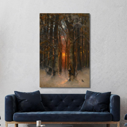 Tramonto Tra Gli Alberi Julius Sergius Klever jsk18 quadro stampato su tela