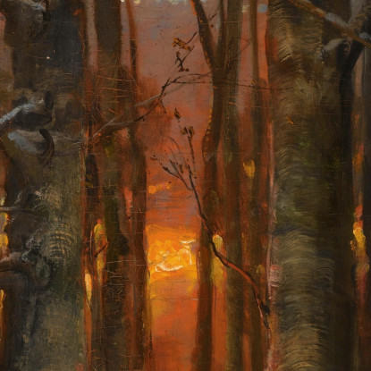 Tramonto Tra Gli Alberi Julius Sergius Klever jsk18 quadro stampato su tela