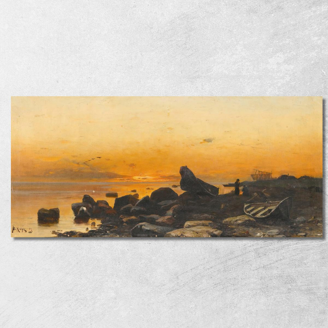 Tramonto Julius Sergius Klever jsk19 quadro stampato su tela Tramonto Julius Sergius Klever jsk19 quadro stampato su tela