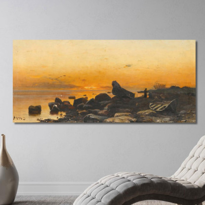 Tramonto Julius Sergius Klever jsk19 quadro stampato su tela