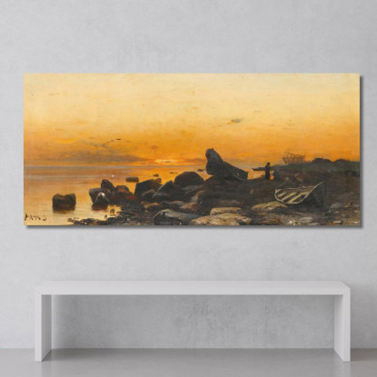 Tramonto Julius Sergius Klever jsk19 quadro stampato su tela