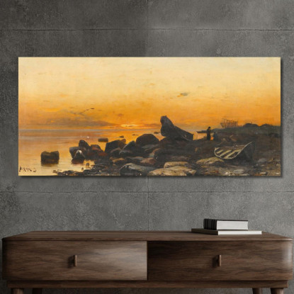 Tramonto Julius Sergius Klever jsk19 quadro stampato su tela