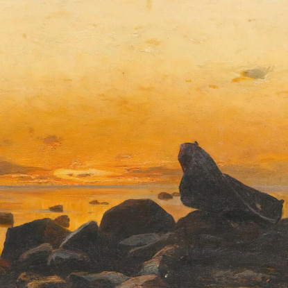 Tramonto Julius Sergius Klever jsk19 quadro stampato su tela