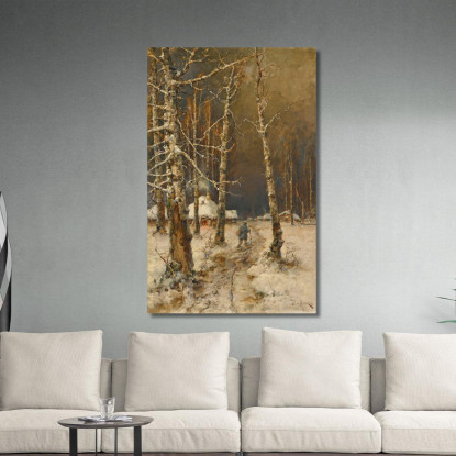Viaggiatore Nella Neve Julius Sergius Klever jsk23 quadro stampato su tela