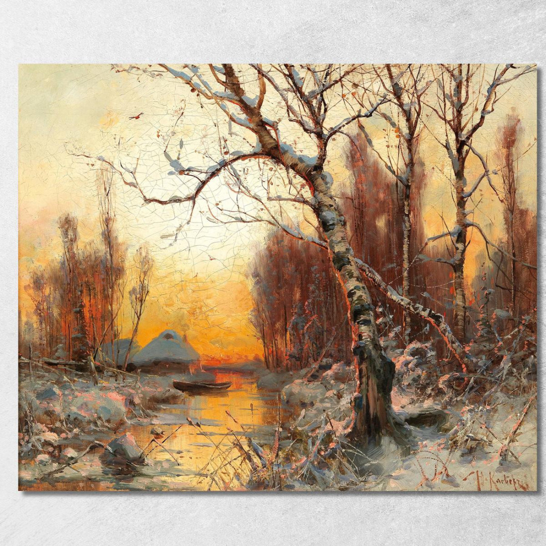 Paesaggio Invernale Con Betulla Nella Luce Serale Julius Sergius Klever jsk27 quadro stampato su tela Paesaggio Invernale Con Betulla Nella Luce Serale Julius Sergius Klever jsk27 quadro stampato su tela