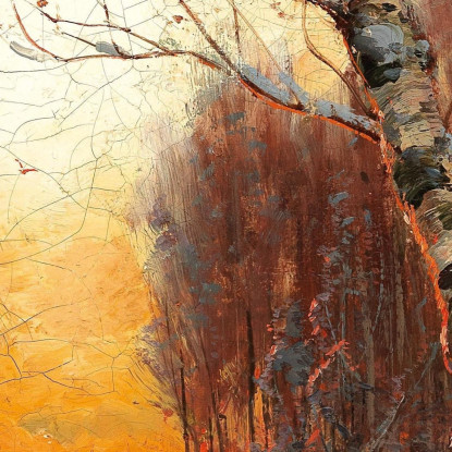 Paesaggio Invernale Con Betulla Nella Luce Serale Julius Sergius Klever jsk27 quadro stampato su tela