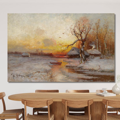 Tramonto Invernale Julius Sergius Klever jsk29 quadro stampato su tela