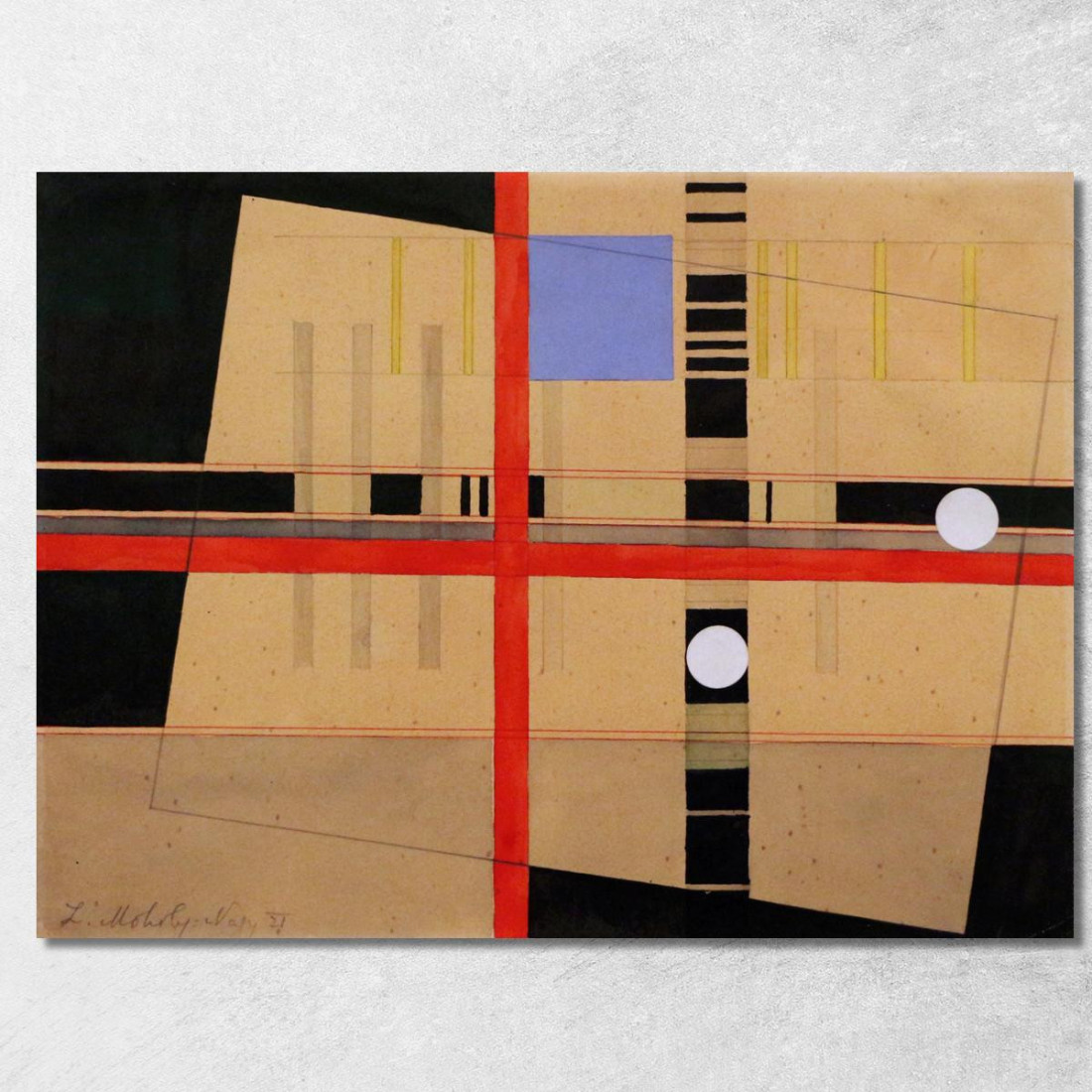 Croce Rossa E Palle Bianche László Moholy-Nagy lmn14 quadro stampato su tela Croce Rossa E Palle Bianche László Moholy-Nagy lmn14 quadro stampato su tela