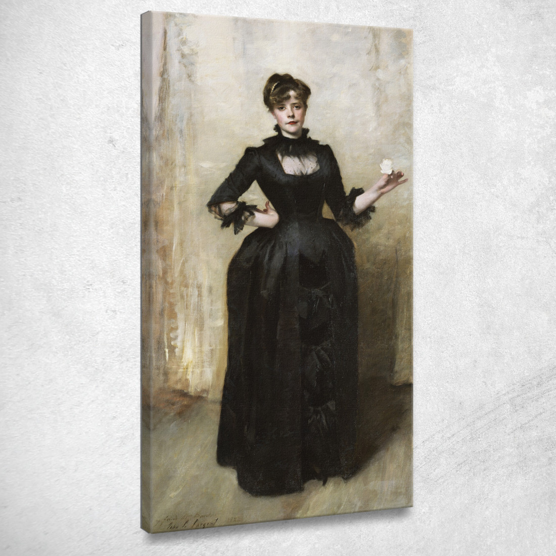 Dama Con La Rosa John Singer Sargent jss127 quadro stampato su tela Dama Con La Rosa John Singer Sargent jss127 quadro stampato su tela