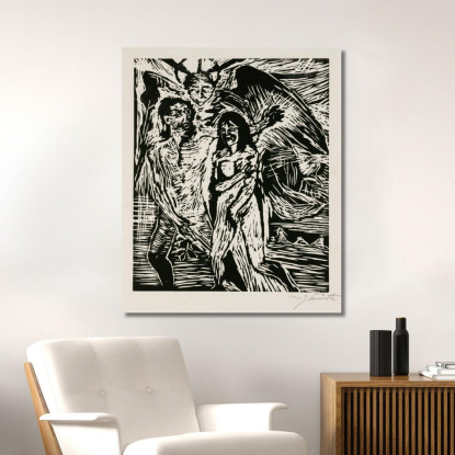 L'Expulsion Du Paradis Lovis Corinth lcr4 tableau impression sur toile