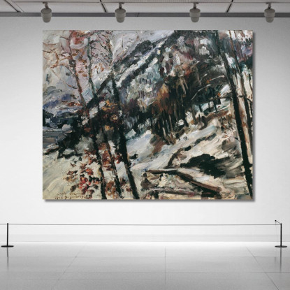 Le Herzogstand Au Walchensee Sous La Neige Lovis Corinth lcr14 tableau impression sur toile