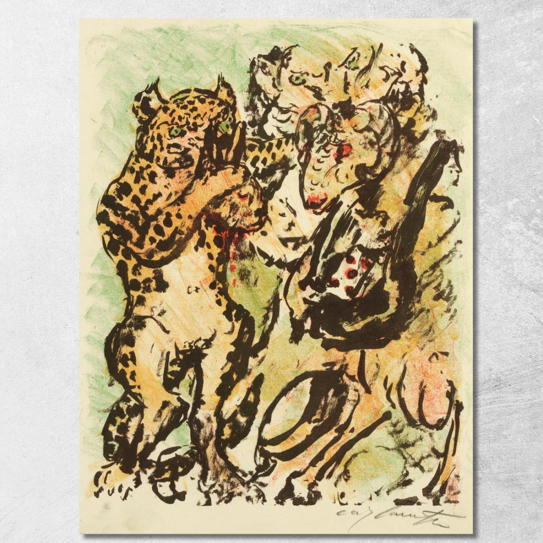 Le Bélier Bokert Et Le Chat Hinze Apportent Devant Le Roi Noble La Tête Du Lièvre Assassiné Lampe Hors Du Sac Lovis Corinth lcr