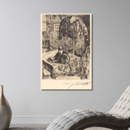 Intérieur Avec Lampe Sur Pied Lovis Corinth lcr47 tableau impression sur toile