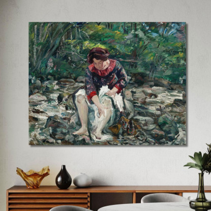 Jeune Fille Dans Un Ruisseau Forestier Lovis Corinth lcr61 tableau impression sur toile