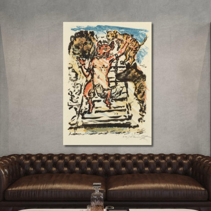 Reinecke Enchaîné Attend Son Exécution Lovis Corinth lcr74 tableau impression sur toile