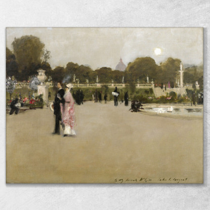 Giardini Di Lussemburgo Al Crepuscolo John Singer Sargent jss140 quadro stampato su tela