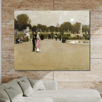 Giardini Di Lussemburgo Al Crepuscolo John Singer Sargent jss140 quadro stampato su tela