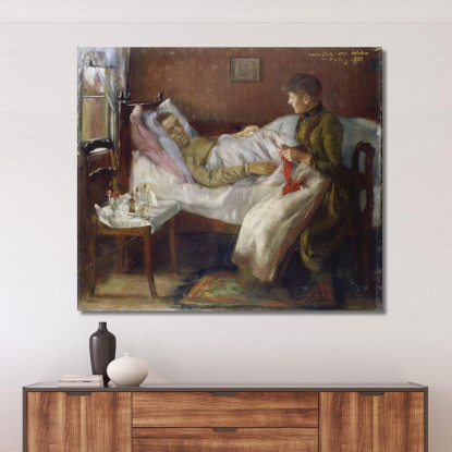 Le Père De L'Artiste Sur Son Lit De Malade Lovis Corinth lcr93 tableau impression sur toile