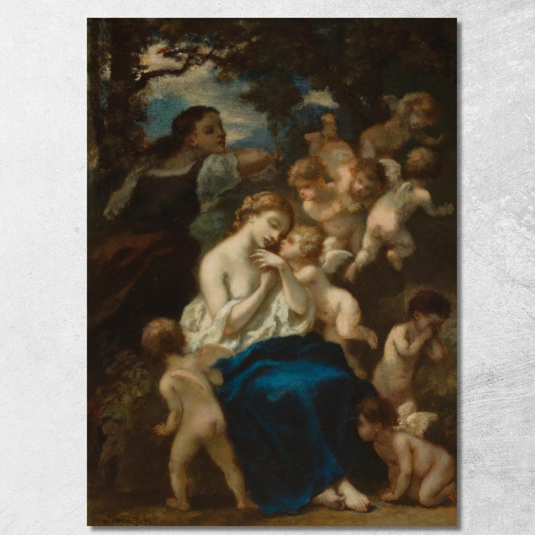 Una Ninfa Con Cupidi Narcisse-Virgile Diaz de La Peña nvd1 quadro stampato su tela Una Ninfa Con Cupidi Narcisse-Virgile Diaz de La Peña nvd1 quadro stampato su tela