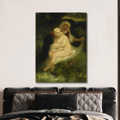 Dopo Il Bagno Narcisse-Virgile Diaz de La Peña nvd4 quadro stampato su tela