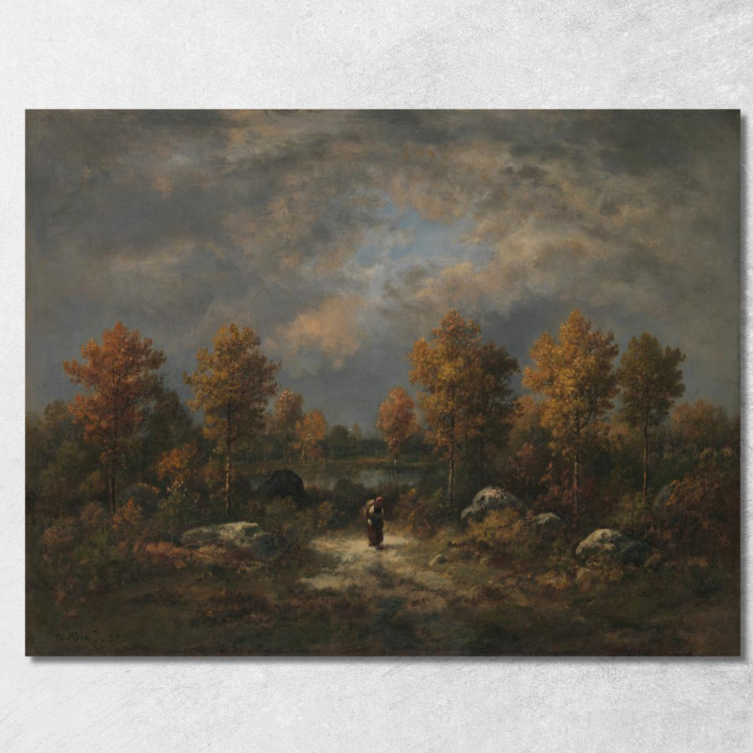 Autunno Lo Stagno Nel Bosco Narcisse-Virgile Diaz de La Peña nvd6 quadro stampato su tela Autunno Lo Stagno Nel Bosco Narcisse-Virgile Diaz de La Peña nvd6 quadro stampato su tela