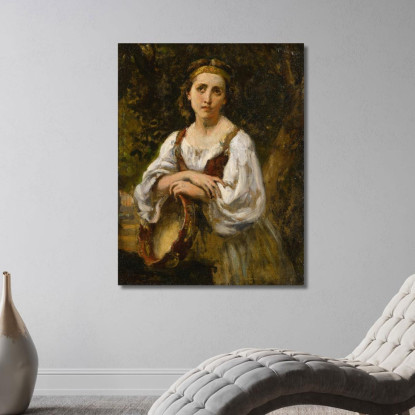 Zingara Con Tamburo Narcisse-Virgile Diaz de La Peña nvd7 quadro stampato su tela