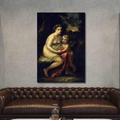 L'Educazione Di Cupido Narcisse-Virgile Diaz de La Peña nvd18 quadro stampato su tela