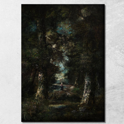 Paesaggio Sentiero Nel Bosco Narcisse-Virgile Diaz de La Peña nvd39 quadro stampato su tela