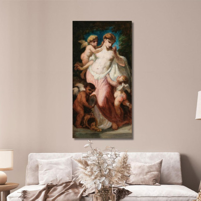 L'Amore E La Ricchezza Narcisse-Virgile Diaz de La Peña nvd45 quadro stampato su tela