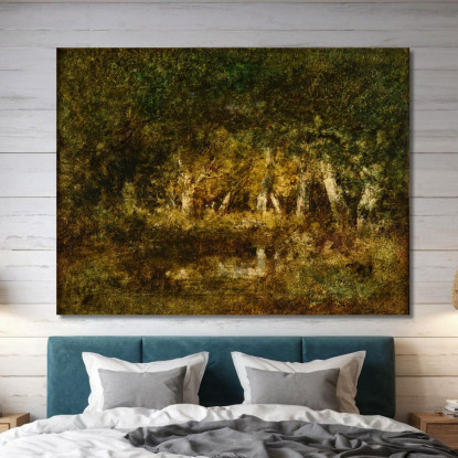 Piccolo Stagno Nella Foresta Narcisse-Virgile Diaz de La Peña nvd55 quadro stampato su tela