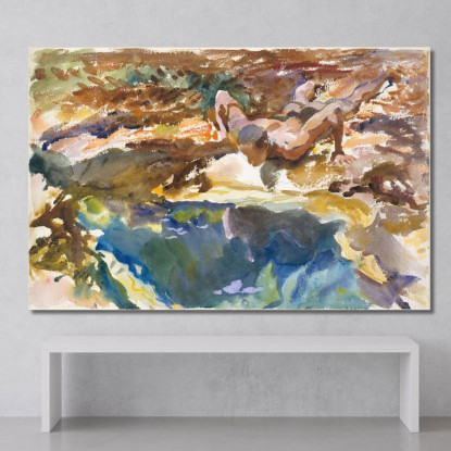 L'Uomo E La Piscina Florida John Singer Sargent jss151 quadro stampato su tela
