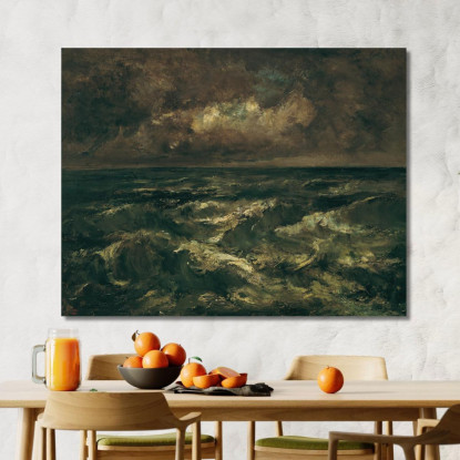 Mare In Tempesta Mare Agitato Narcisse-Virgile Diaz de La Peña nvd66 quadro stampato su tela