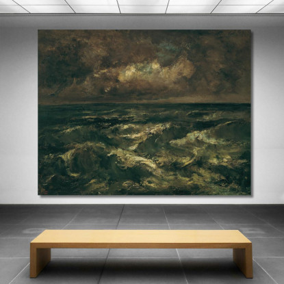 Mare In Tempesta Mare Agitato Narcisse-Virgile Diaz de La Peña nvd66 quadro stampato su tela