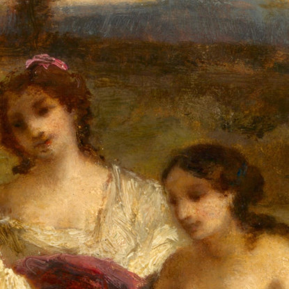 Le Bagnanti Narcisse-Virgile Diaz de La Peña nvd68 quadro stampato su tela
