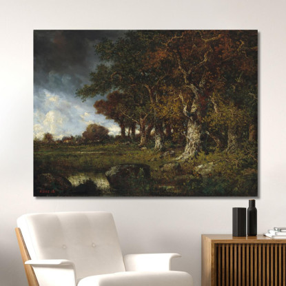Il Margine Della Foresta A Les Monts-Girard Fontainebleau Narcisse-Virgile Diaz de La Peña nvd69 quadro stampato su tela