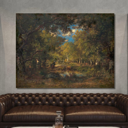 La Foresta Di Fontainebleau Narcisse-Virgile Diaz de La Peña nvd71 quadro stampato su tela