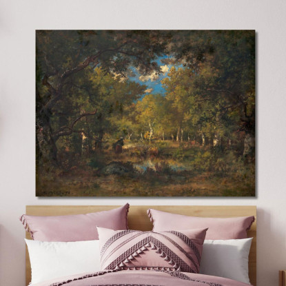 La Foresta Di Fontainebleau Narcisse-Virgile Diaz de La Peña nvd71 quadro stampato su tela