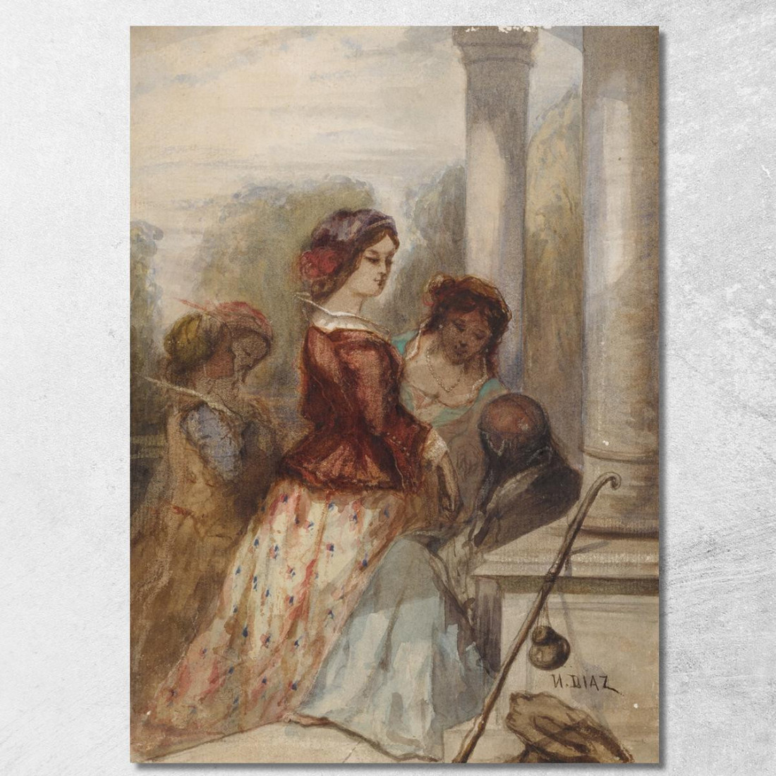 La Chiromante Narcisse-Virgile Diaz de La Peña nvd72 quadro stampato su tela La Chiromante Narcisse-Virgile Diaz de La Peña nvd72 quadro stampato su tela
