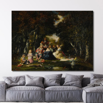 Una Gita In Campagna Narcisse-Virgile Diaz de La Peña nvd79 quadro stampato su tela