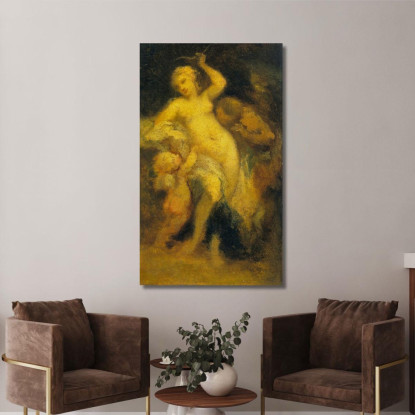 Venere Disarma Cupido Narcisse-Virgile Diaz de La Peña nvd82 quadro stampato su tela