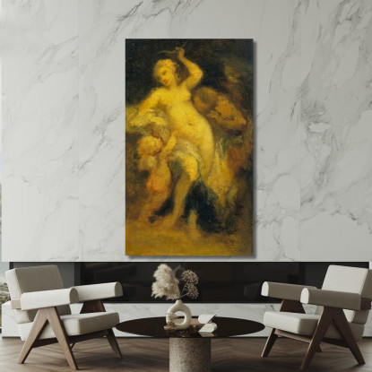 Venere Disarma Cupido Narcisse-Virgile Diaz de La Peña nvd82 quadro stampato su tela