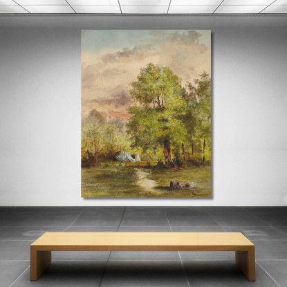 Veduta Di Una Radura Narcisse-Virgile Diaz de La Peña nvd83 quadro stampato su tela