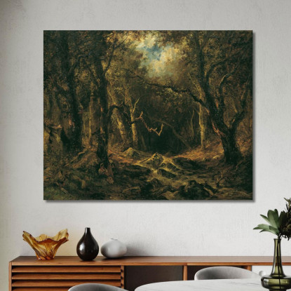 Interno Del Bosco Narcisse-Virgile Diaz de La Peña nvd85 quadro stampato su tela