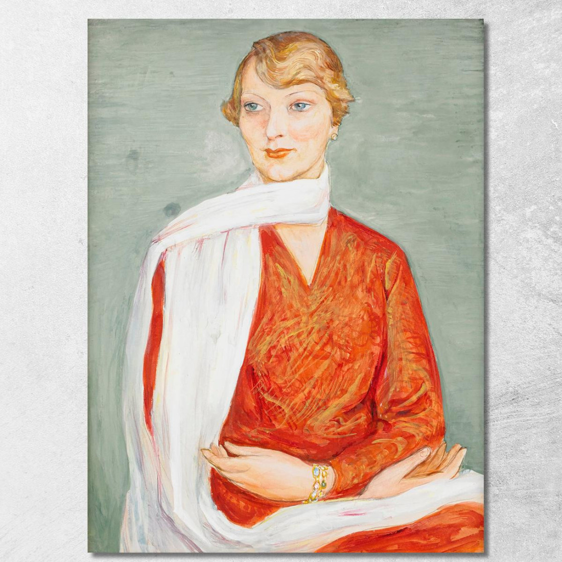 La Signora Con Lo Scialle Bianco Nils Dardel ndr5 quadro stampato su tela La Signora Con Lo Scialle Bianco Nils Dardel ndr5 quadro stampato su tela