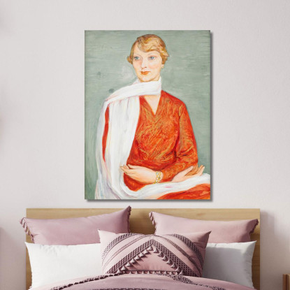 La Signora Con Lo Scialle Bianco Nils Dardel ndr5 quadro stampato su tela