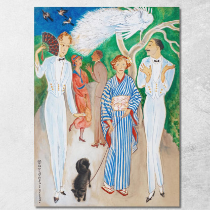 Pavoni Nils Dardel ndr37 quadro stampato su tela