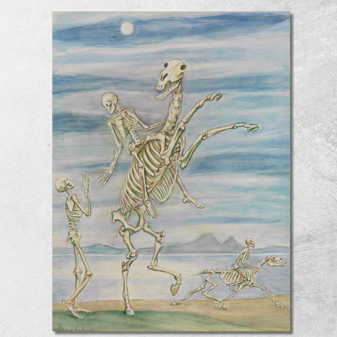 Scheletro A Cavallo Nils Dardel ndr41 quadro stampato su tela