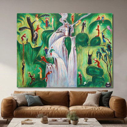 La Cascata Nils Dardel ndr53 quadro stampato su tela