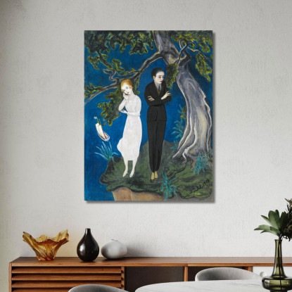 Giovane Uomo In Nero Ragazza In Bianco Nils Dardel ndr54 quadro stampato su tela