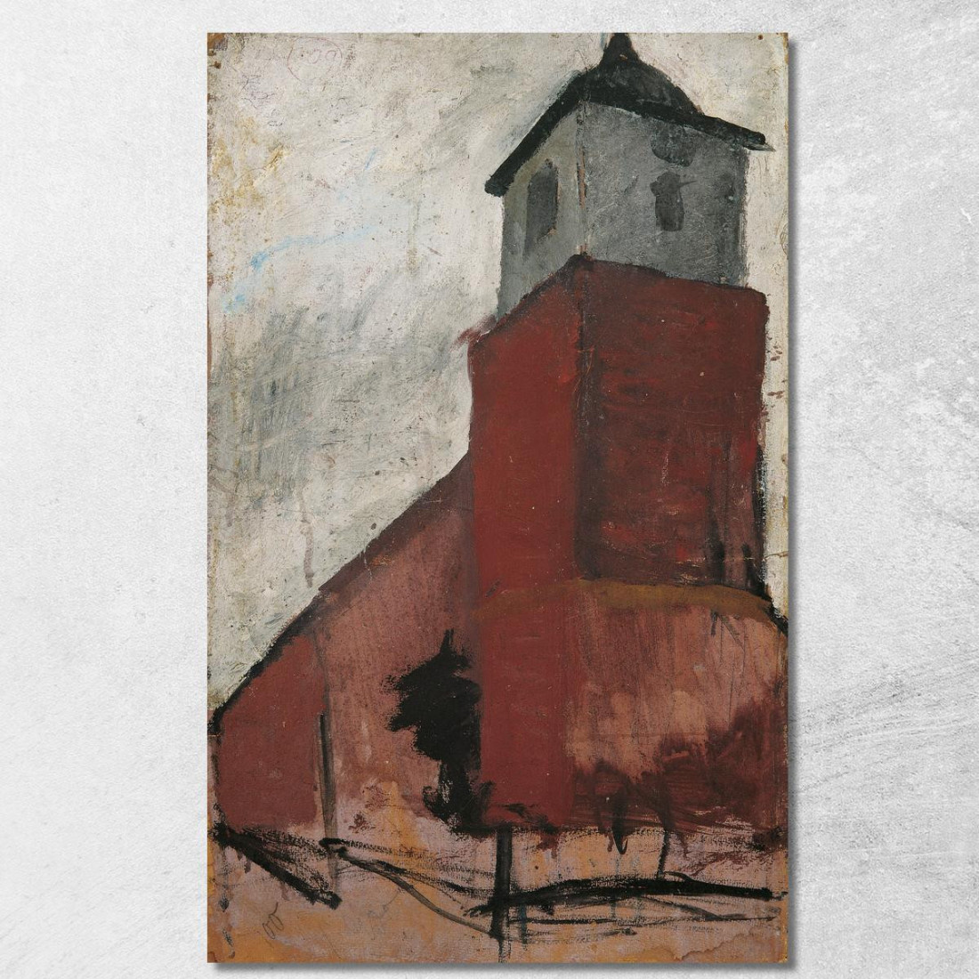 Chiesa A Worpswede Paula Modersohn-Becker pmb10 quadro stampato su tela Chiesa A Worpswede Paula Modersohn-Becker pmb10 quadro stampato su tela
